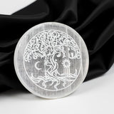 ANAYA AGATE grabado Árbol de la Vida visible en la placa para enfoque simbólico