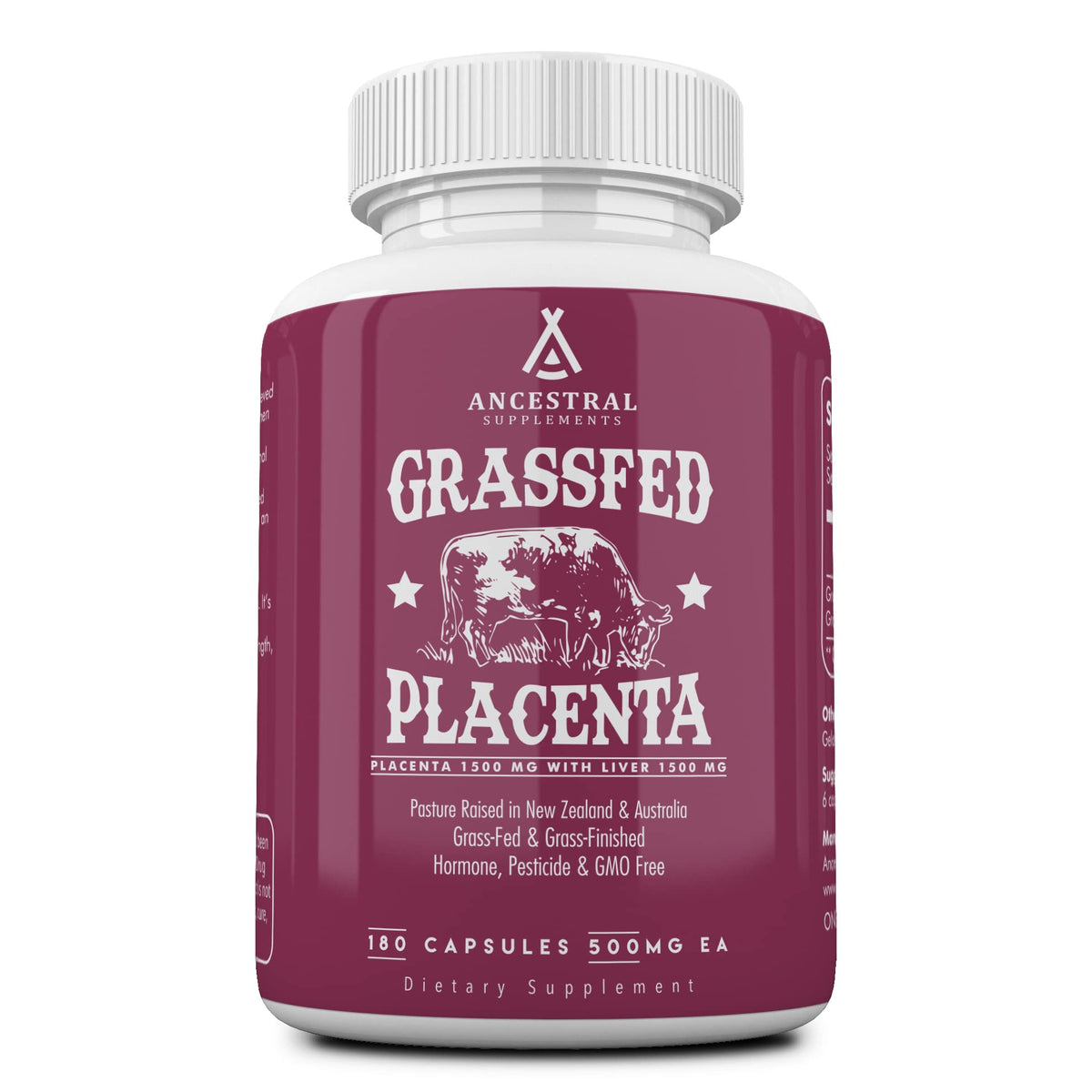 Ancestral Supplements frente del envase mostrando etiqueta y cantidad