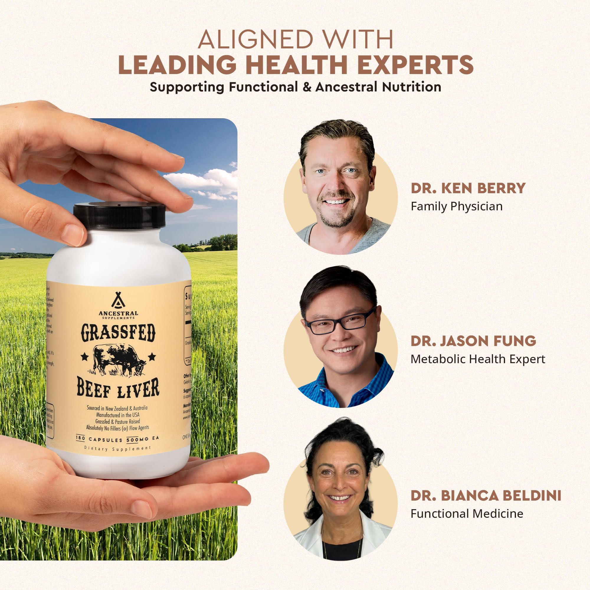 Ancestral Supplements hígado liofilizado en polvo que conserva vitaminas y minerales