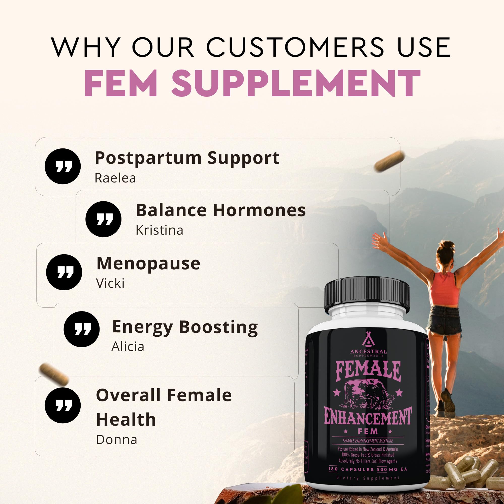 Ancestral Supplements producto en mano para mostrar tamaño real