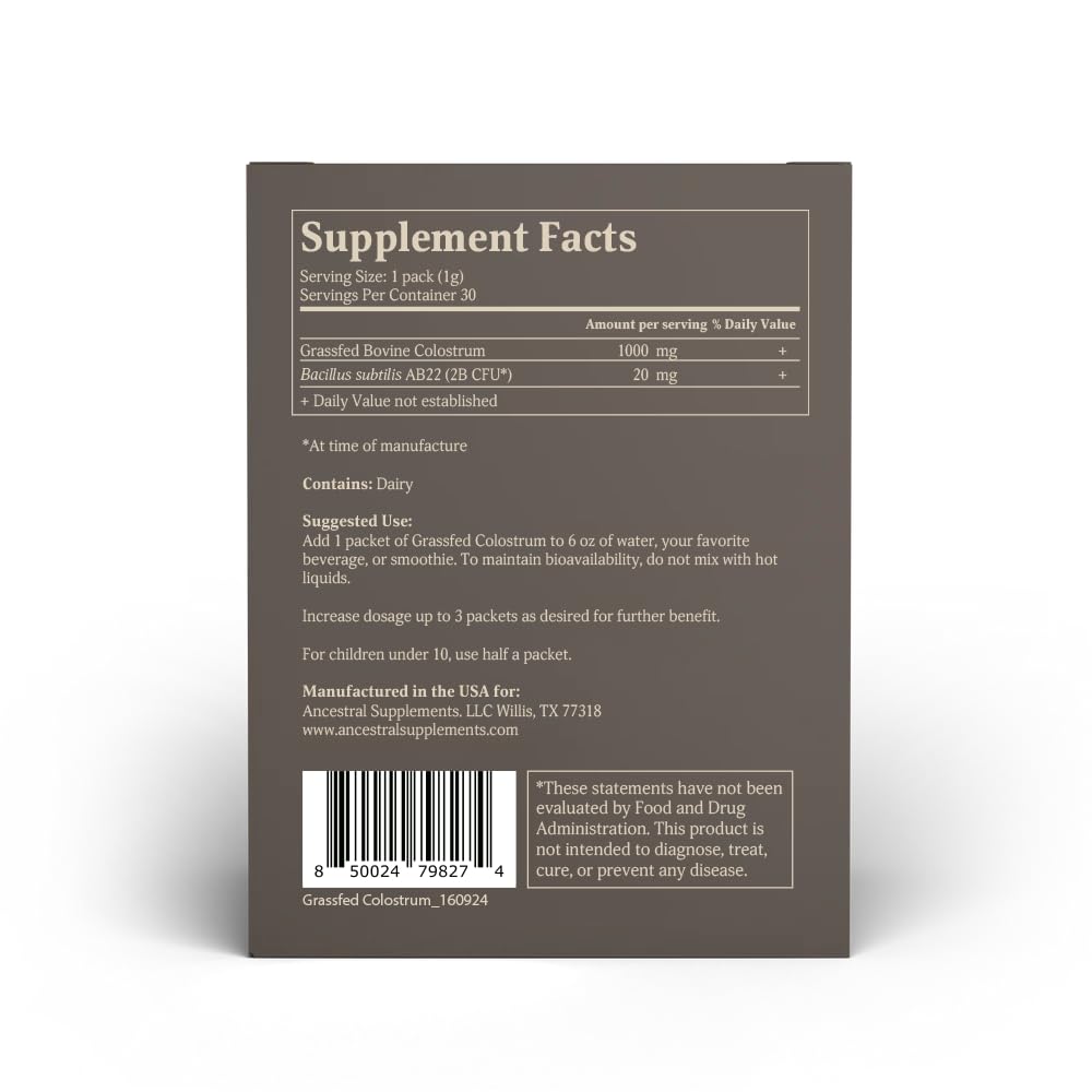 Ancestral Supplements sobre individual abierto listo para mezclar en bebida