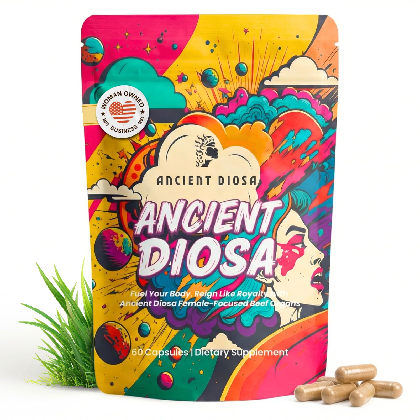 ANCIENT DIOSA frente del envase mostrando diseño y confianza