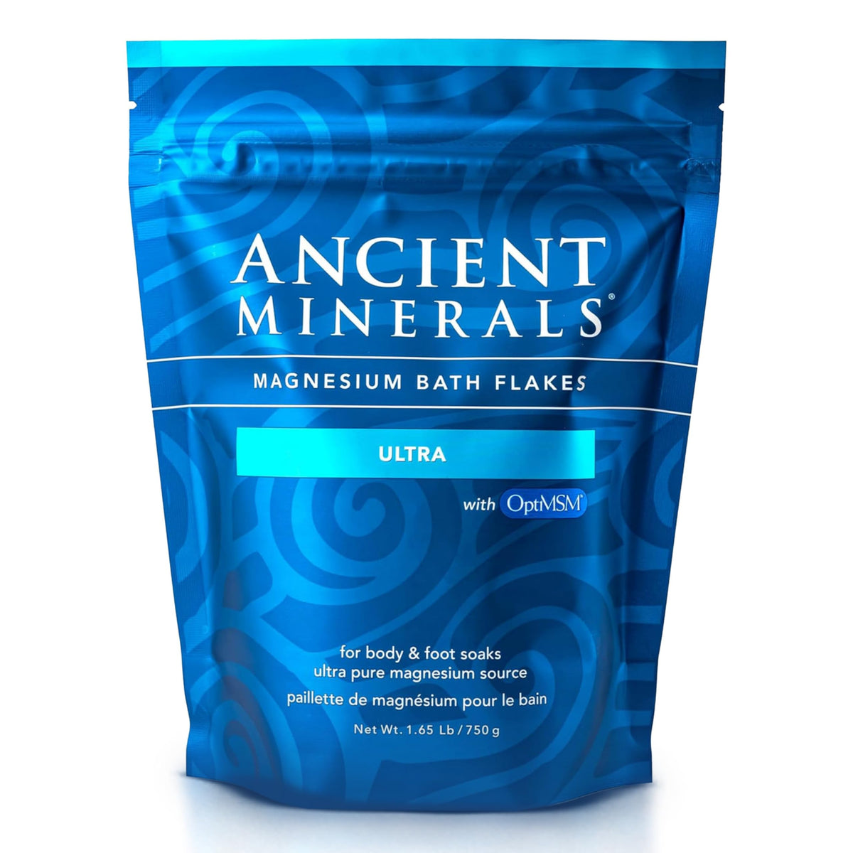 Ancient Minerals envase frontal mostrando la presentación y peso beneficios prácticos