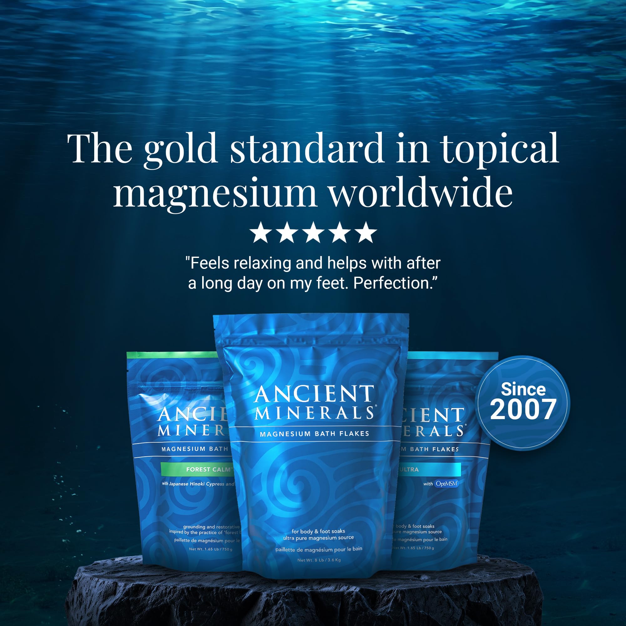 Ancient Minerals el producto en ambiente de baño crea rutina de autocuidado