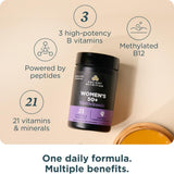 Ancient Nutrition caja abierta con frasco y 30 servicios para apoyo durante la menopausia