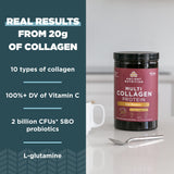 Ancient Nutrition colágeno mezclado en batido, aporta proteína diaria