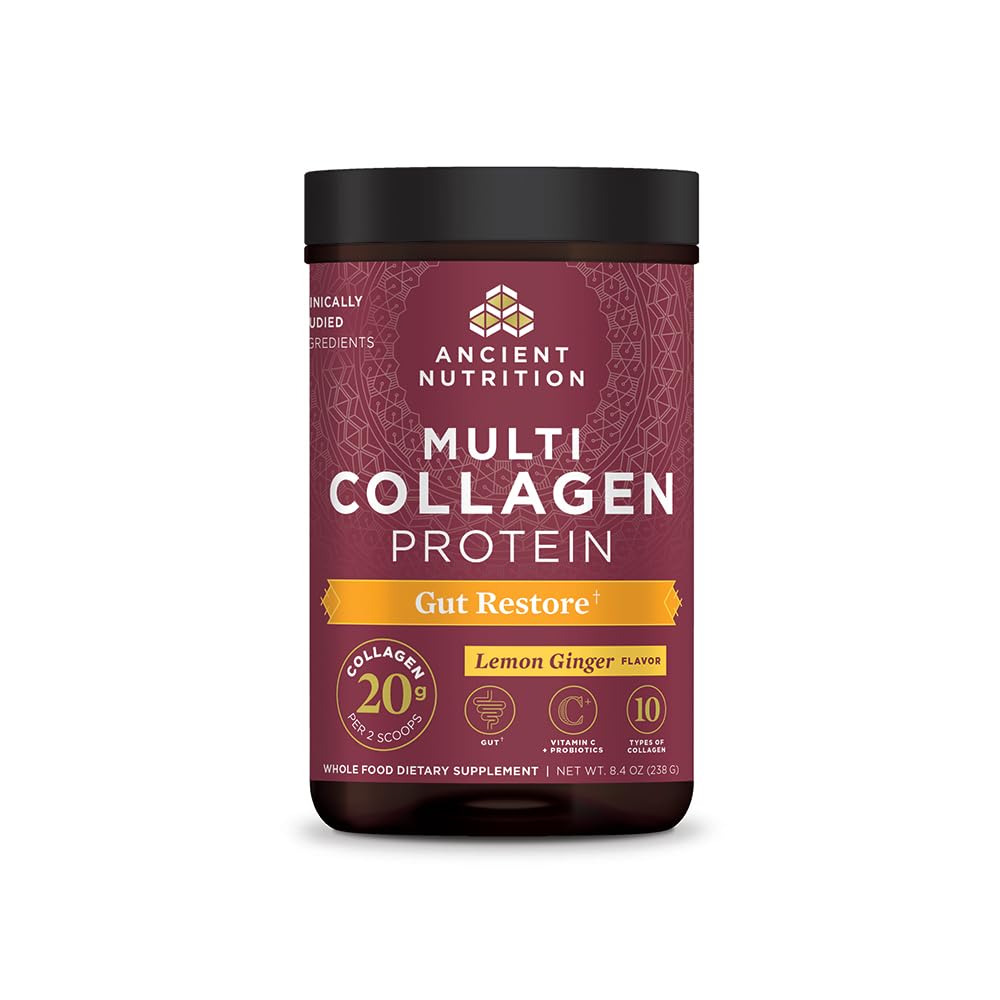 Ancient Nutrition envase frontal mostrando el nombre y beneficio digestivo