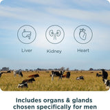 Ancient Nutrition etiqueta informativa con lista de órganos y origen para mayor transparencia