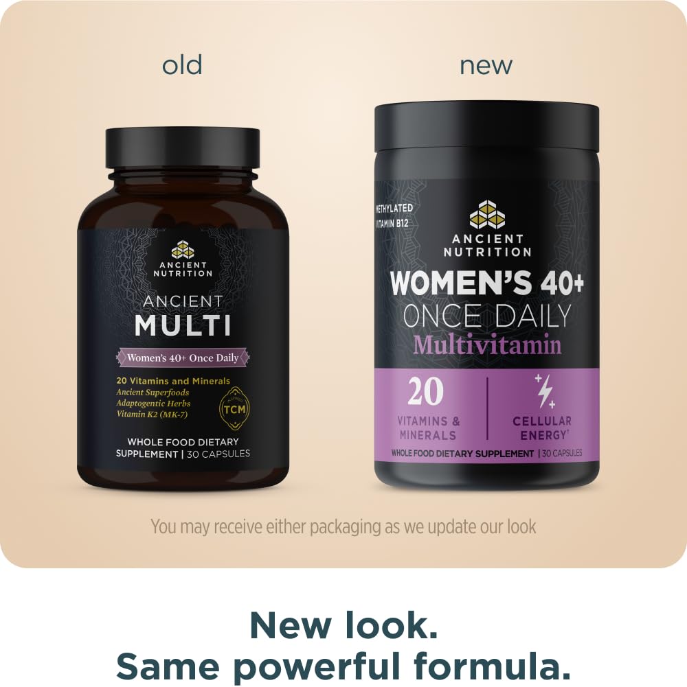 Ancient Nutrition etiqueta de ingredientes que resalta vitaminas y mezcla TCM