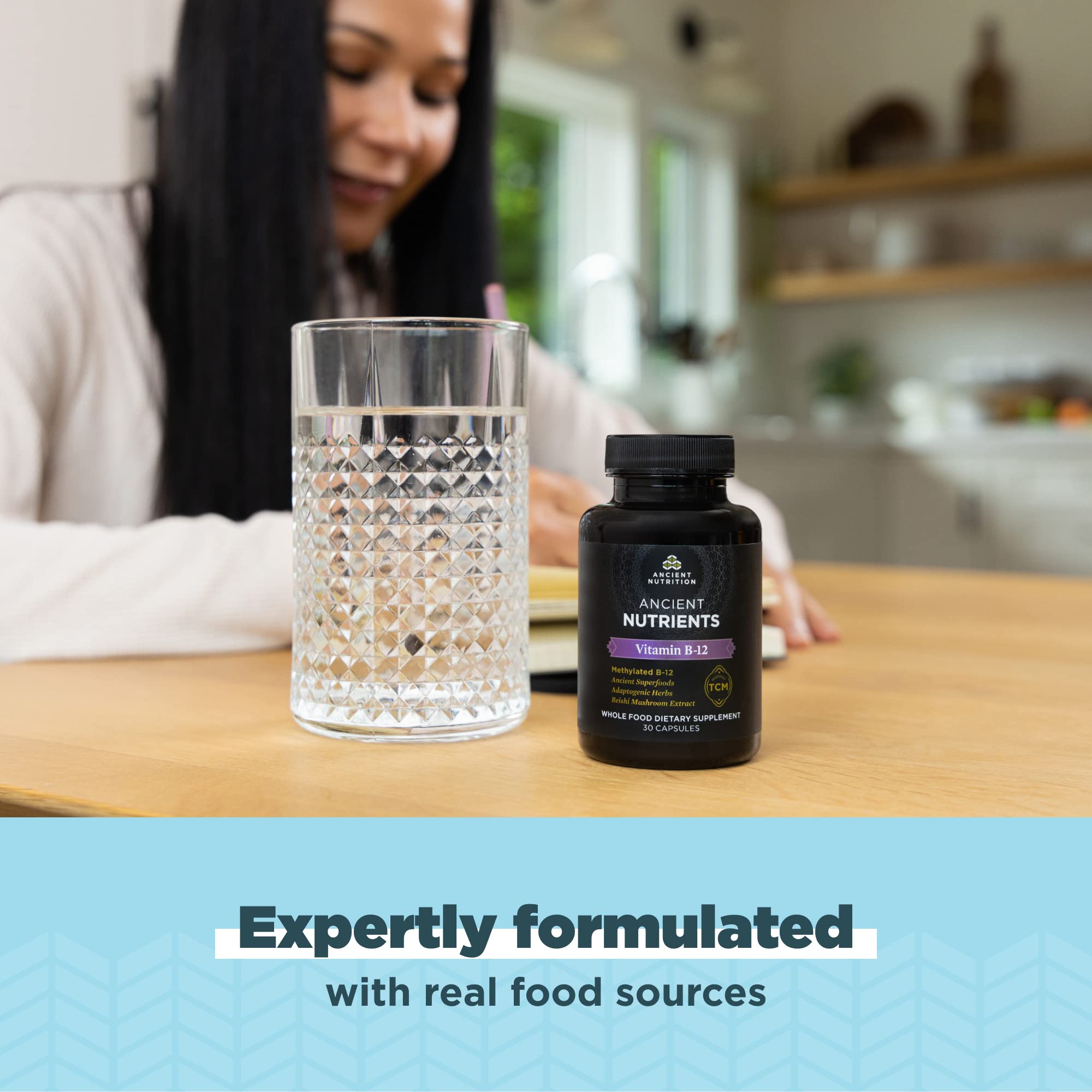 Ancient Nutrition etiqueta nutricional detallada muestra ingredientes clave