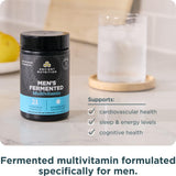 Ancient Nutrition etiqueta nutricional en primer plano con vitaminas clave