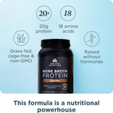 Ancient Nutrition etiqueta nutricional detallando 20 g de proteína por porción