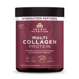 Ancient Nutrition frasco frontal y beneficio de información clara