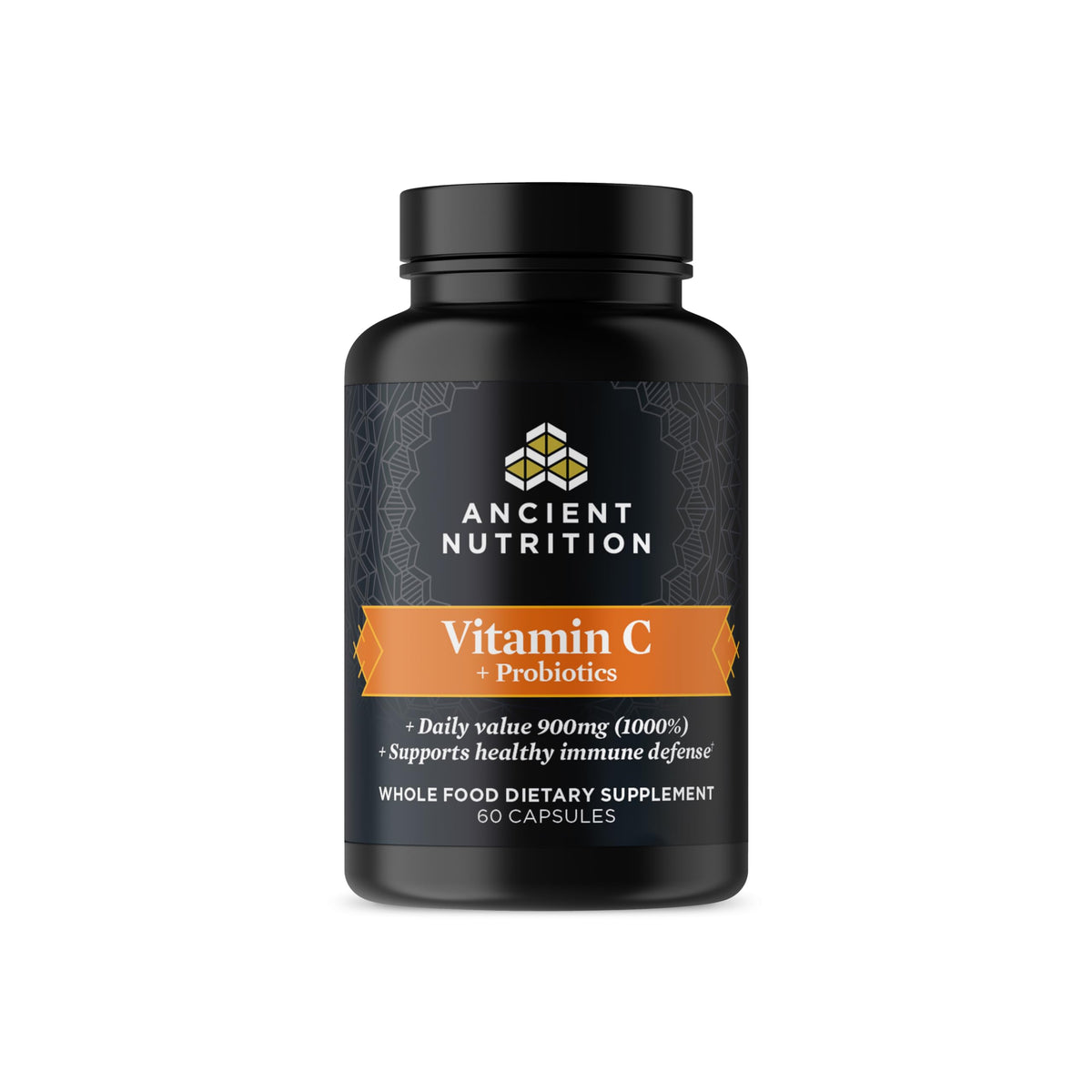 Ancient Nutrition frente del envase mostrando la marca y beneficios clave