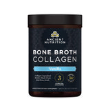 Ancient Nutrition envase frontal vainilla, presenta beneficios de proteínas
