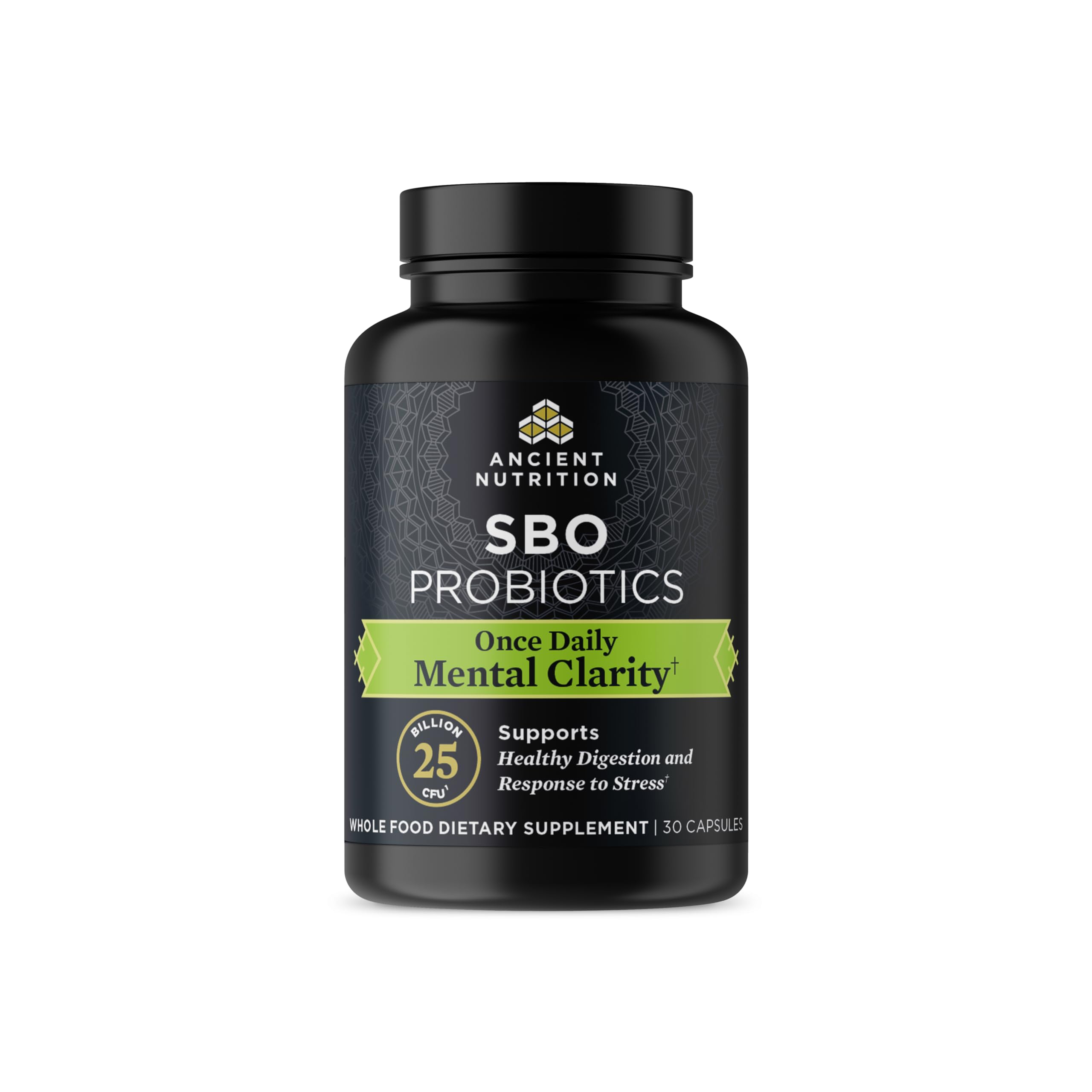 Ancient Nutrition envase frontal mostrando diseño y beneficios visibles