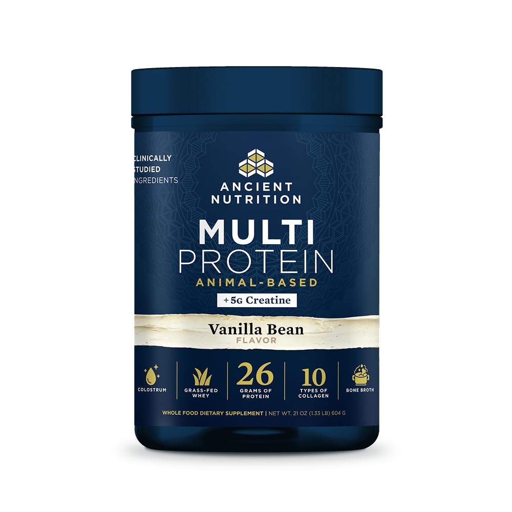 Ancient Nutrition envase frontal mostrando etiquetas claras y beneficios