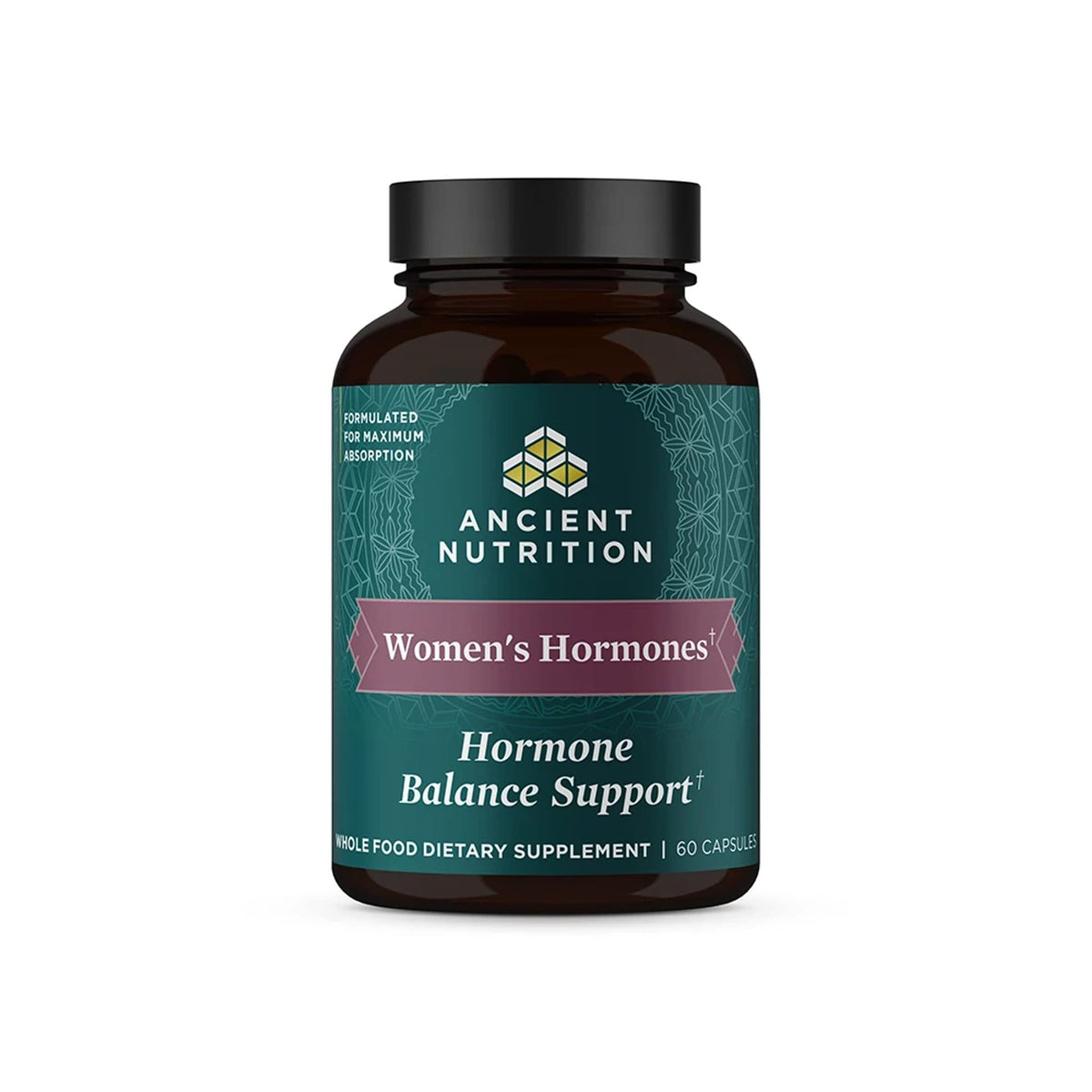 Ancient Nutrition envase frontal de Women's Hormones mostrando claridad y confianza