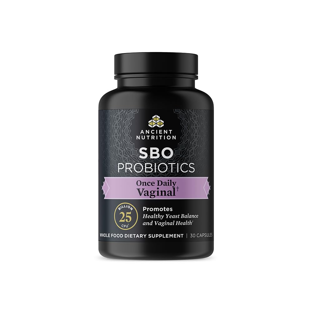 Ancient Nutrition envase frontal mostrando 30 cápsulas y beneficios visibles