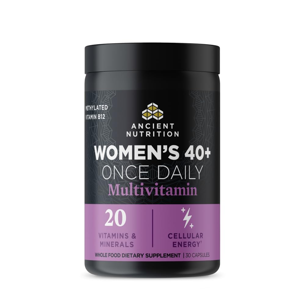 Ancient Nutrition envase frontal mostrando diseño y beneficio de apoyo nutricional