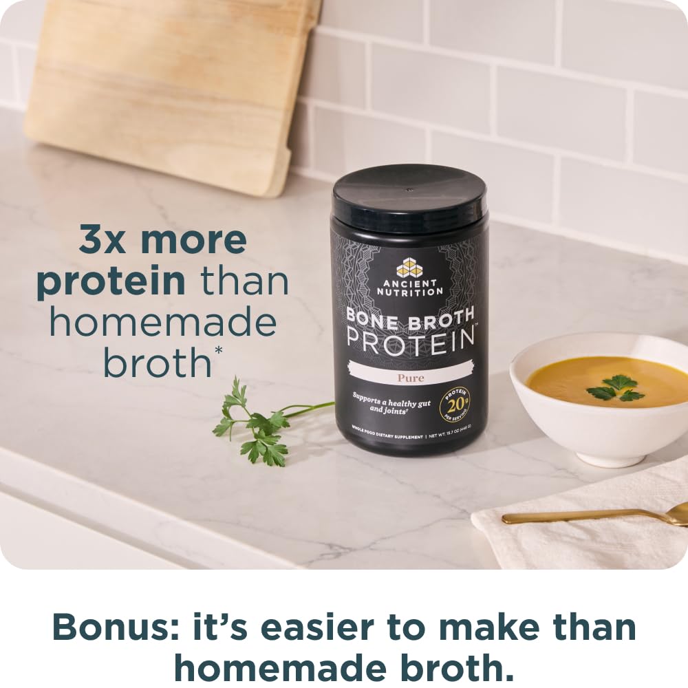 Ancient Nutrition ingredientes de vacuno grass-fed y pollo cage-free
