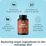 Ancient Nutrition ingredientes de órganos grass-fed y cordero silvestre en presentación natural