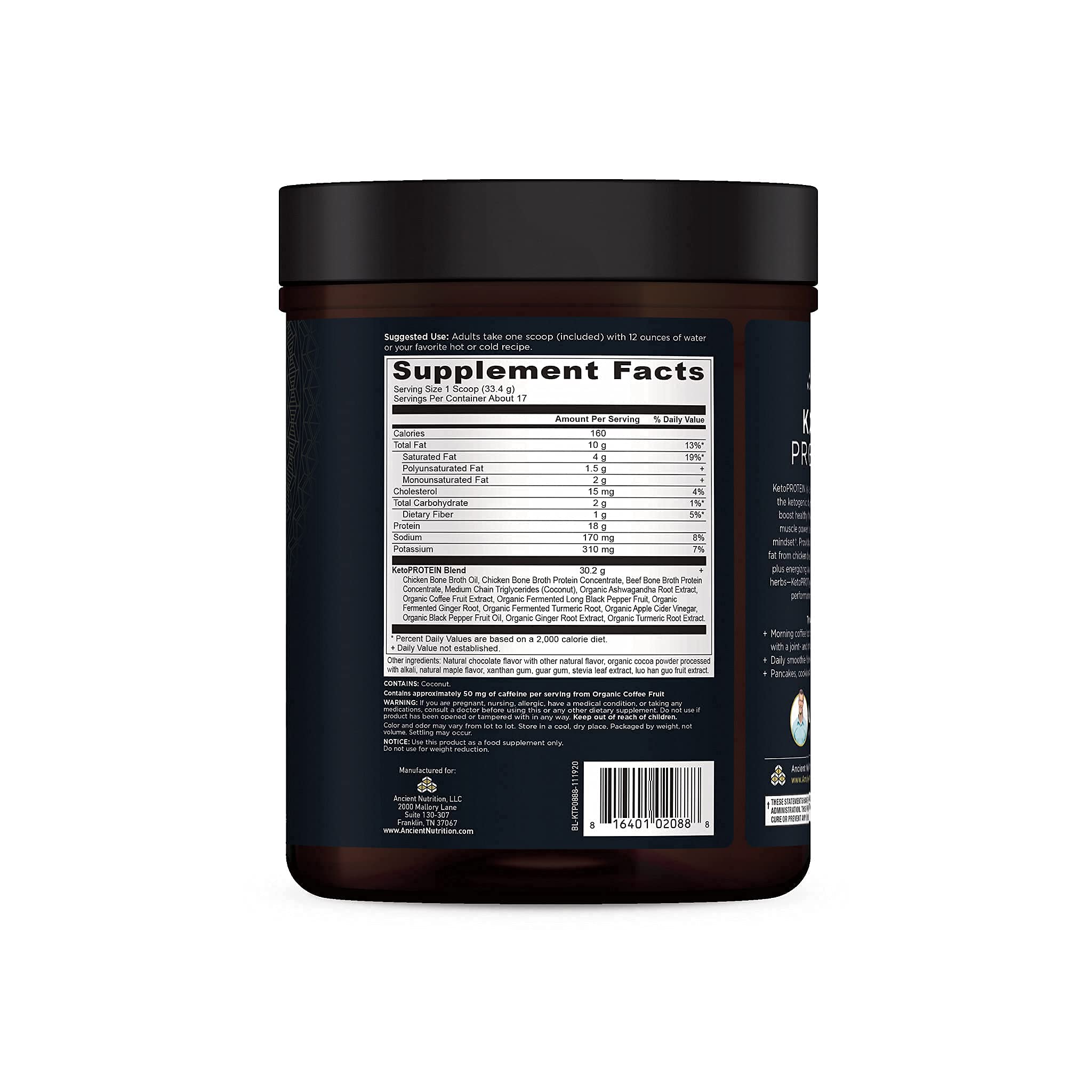 Ancient Nutrition KetoPROTEIN añadido en café para un latte cetogénico rápido