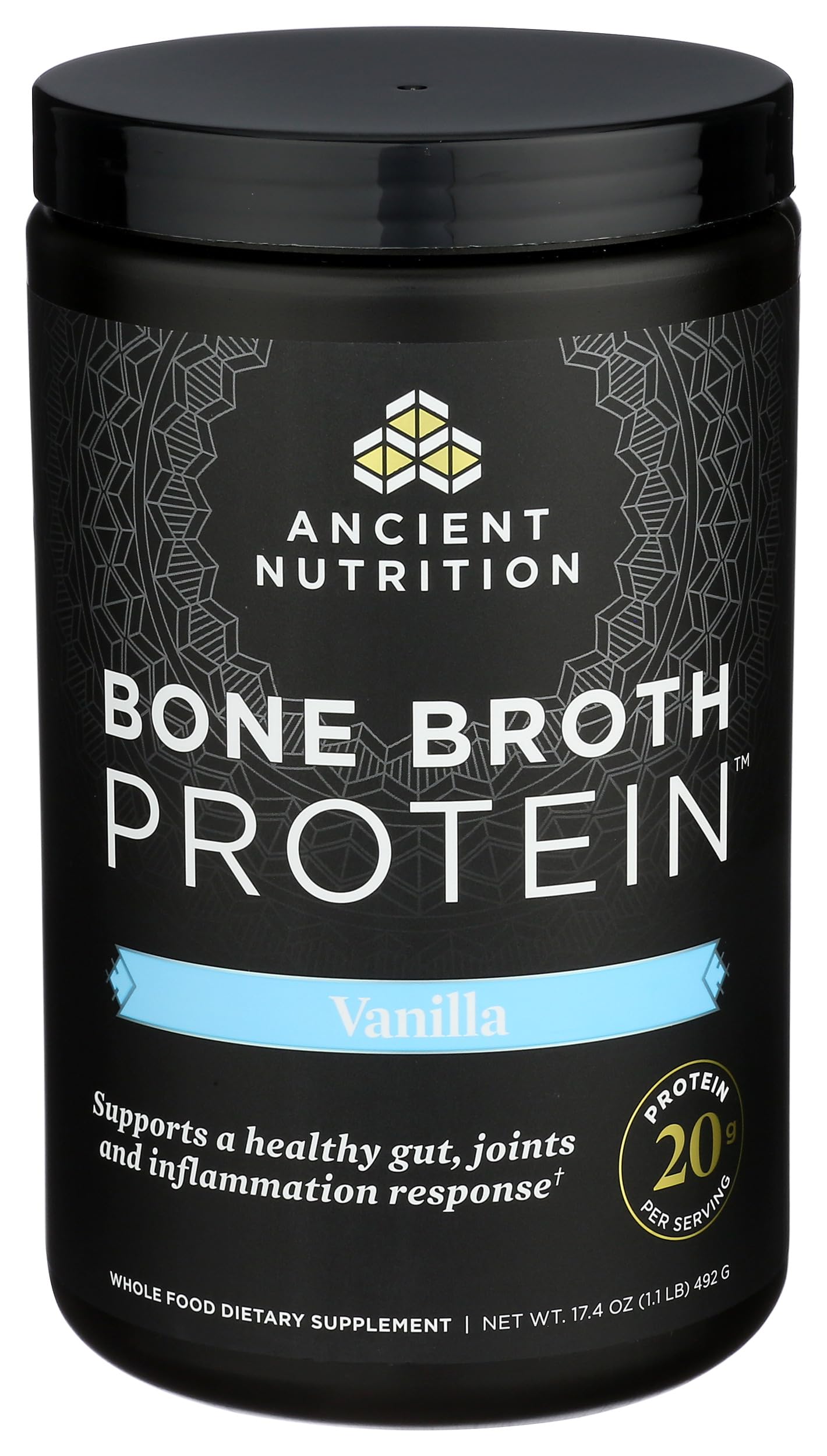 Batido cremoso preparado con Ancient Nutrition Vainilla como bebida proteica