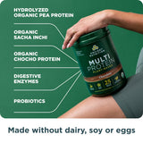 Ancient Nutrition vaso con batido listo tras ejercicio para recuperación muscular