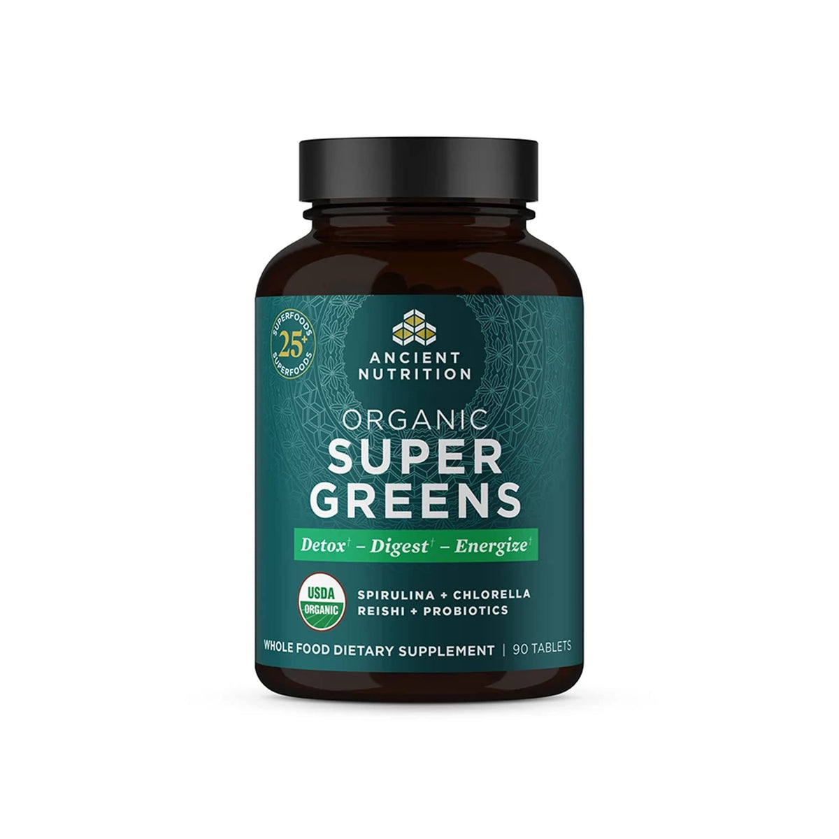 Ancient Nutrition envase frontal mostrando la etiqueta y beneficios claros