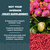 Ancient Nutrition cápsula sostenida en mano para comparar tamaño y dosificación