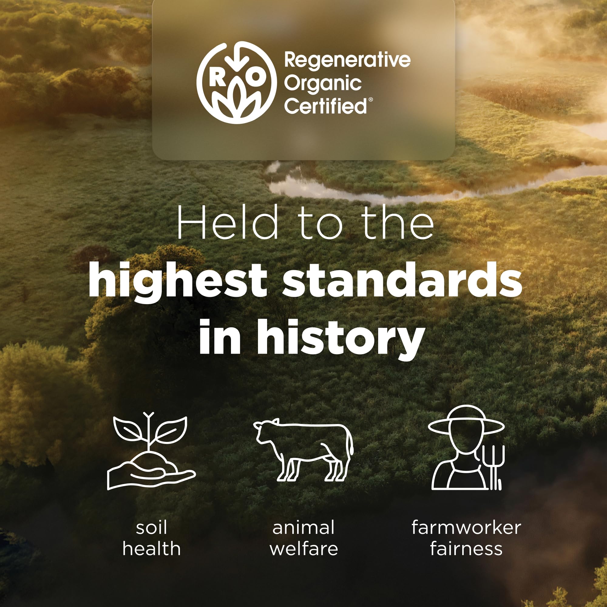 Ancient Nutrition etiqueta con sello ROC destacando certificación regenerativa