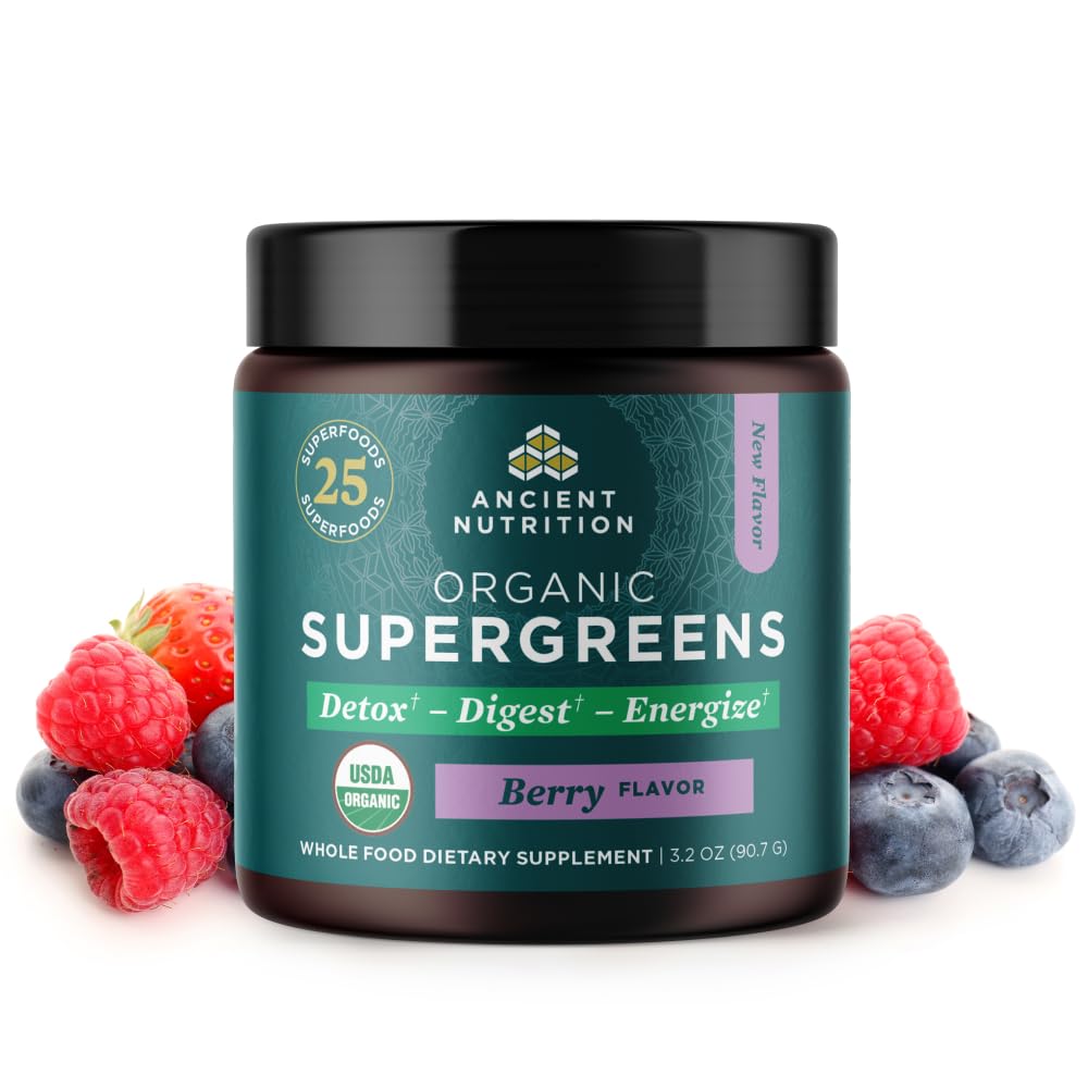 Ancient Nutrition envase frontal mostrando la marca y beneficio práctico
