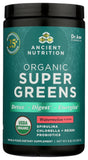 Ancient Nutrition tarro frontal SuperGreens sabor sandía, muestra práctico consumo diario