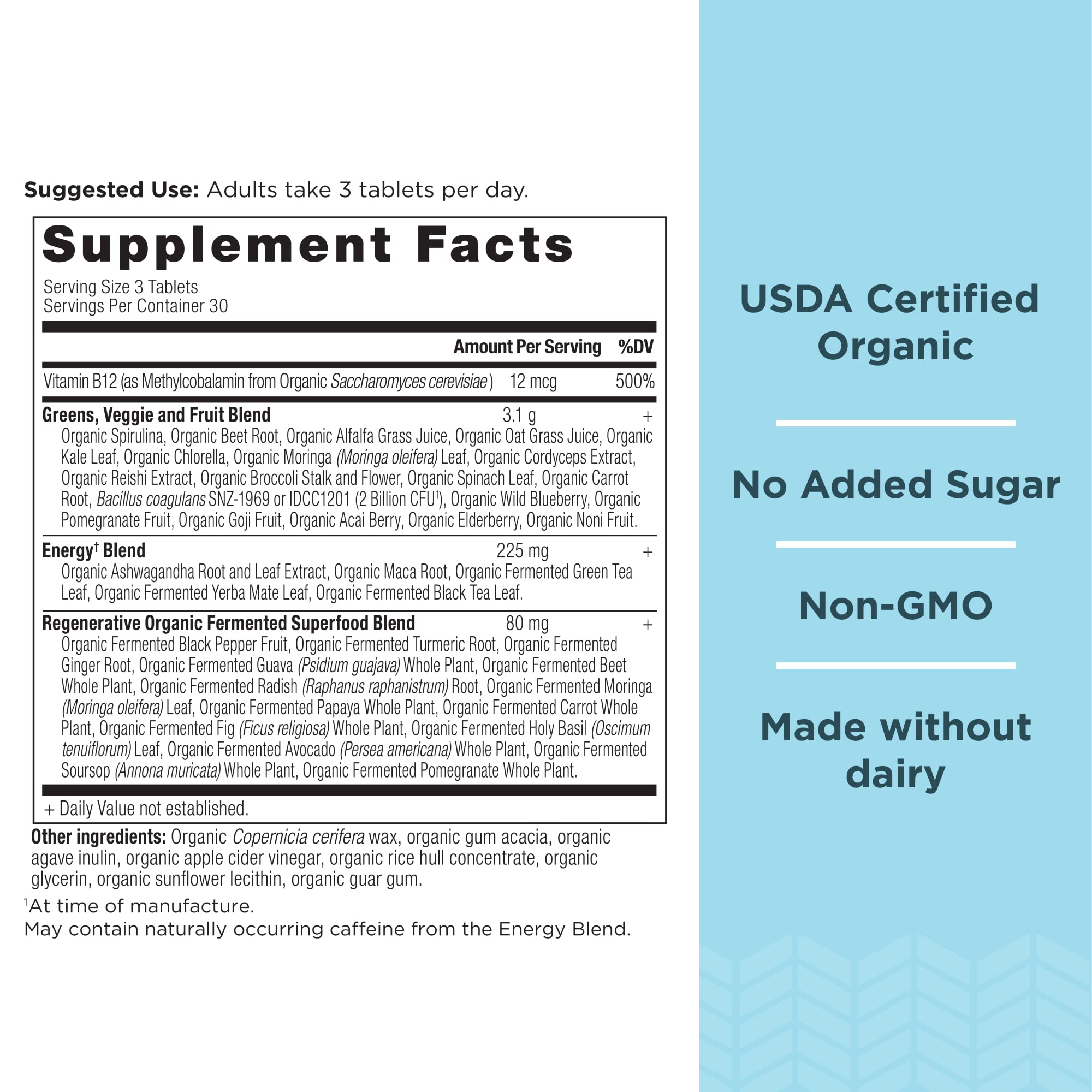 Ancient Nutrition primer plano de tabletas masticables destacando textura y disolución rápida