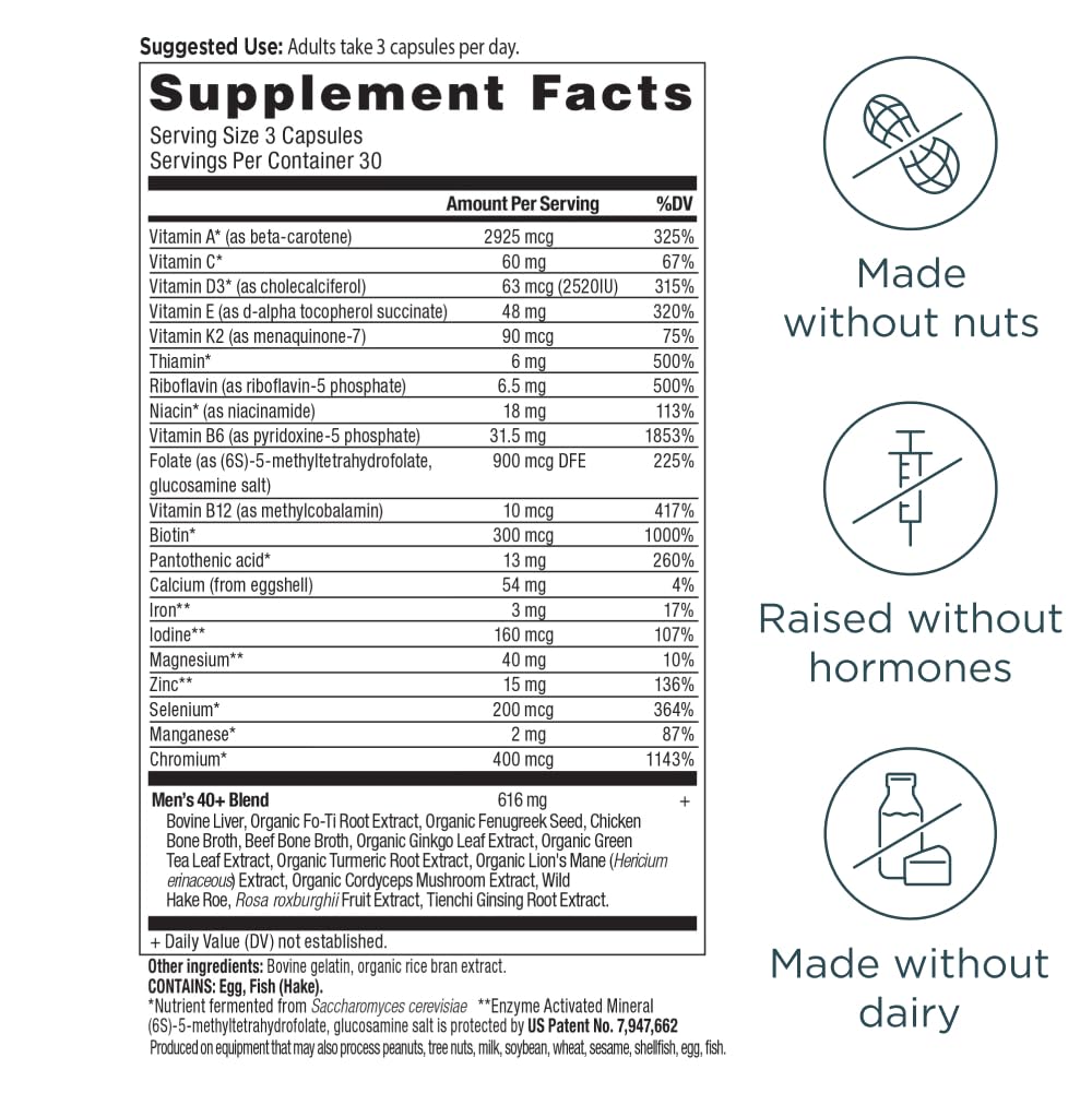 Ancient Nutrition etiqueta y tapa con información de ingredientes clave