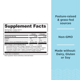 Ancient Nutrition textura del polvo en primer plano para mezcla fácil