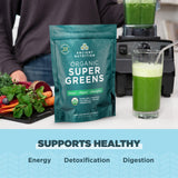 Ancient Nutrition batido matutino preparado con super greens para energía