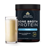 Ancient Nutrition envase frontal Vainilla mostrando etiqueta y beneficios