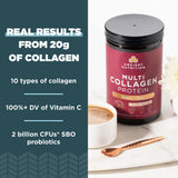 Ancient Nutrition vaso con batido Vainilla Chai listo para tomar y apoyar el sueño