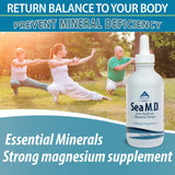 Mineral Resources Anderson Sea M.D. botella 4 fl oz mostrando tamaño y porciones