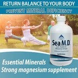 Anderson Sea M.D. etiqueta con lista de minerales y beneficios claros