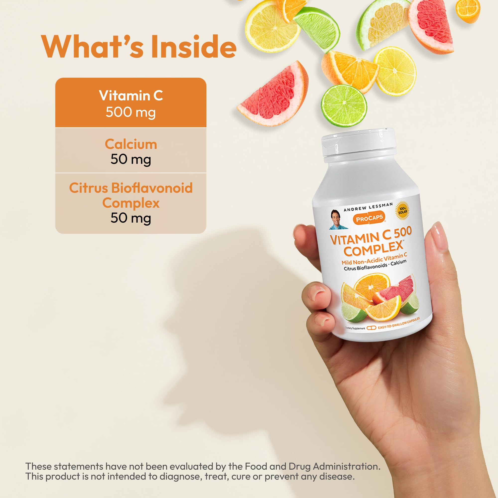 ANDREW LESSMAN etiqueta con lista de ingredientes y advertencias claras