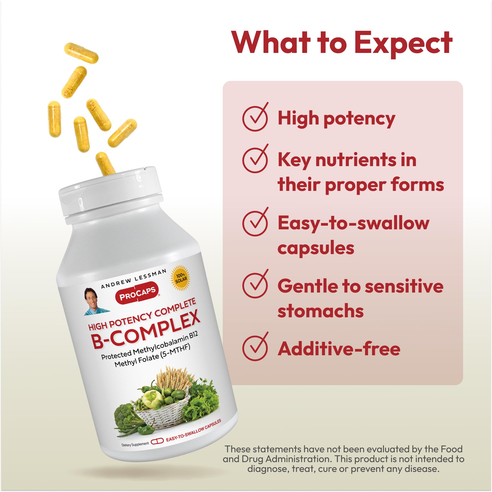 ANDREW LESSMAN etiqueta nutricional con ingredientes y dosificación