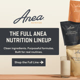Anea Nutrition comparación de tamaño del envase muestra 20 porciones prácticas