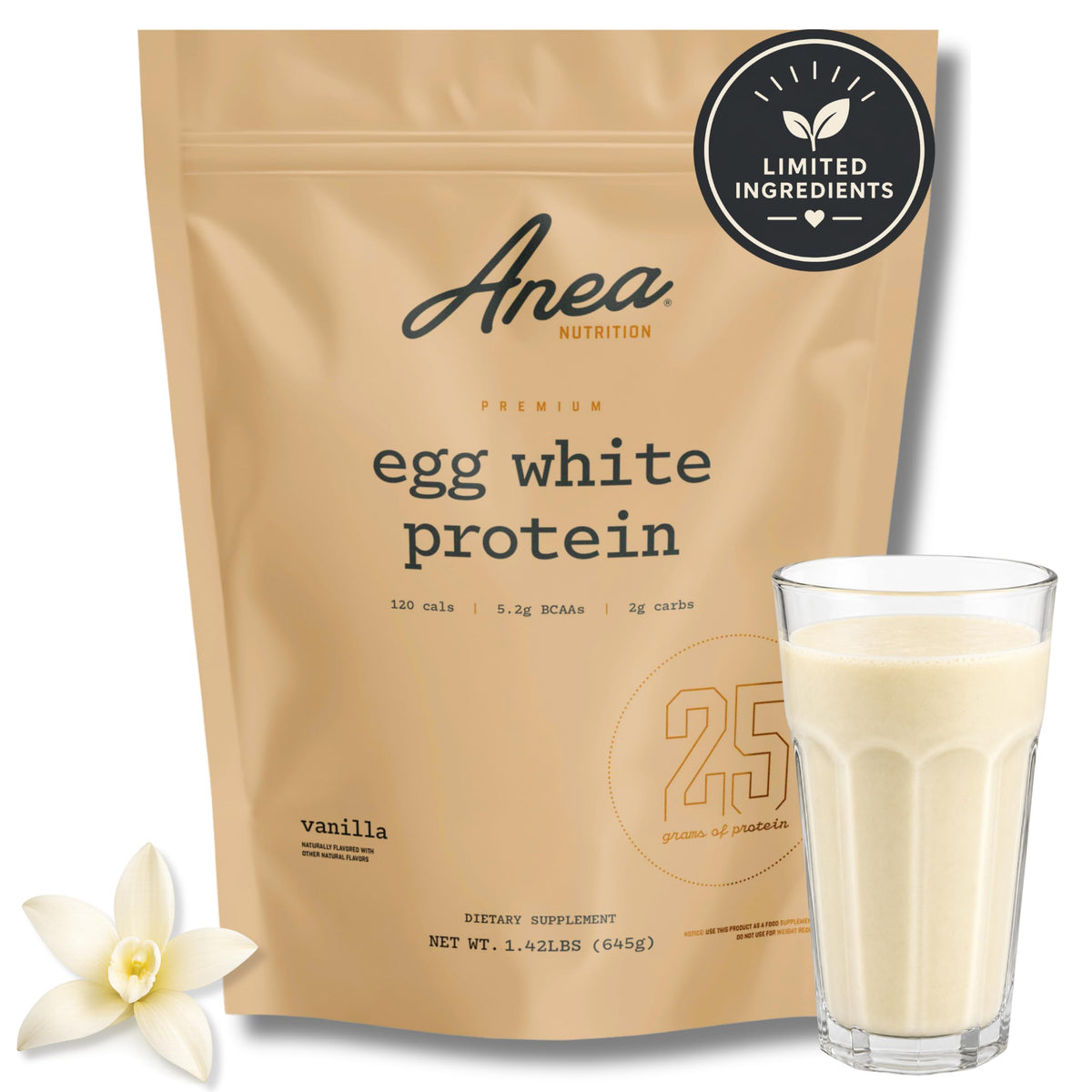 Anea Protein frente del envase mostrando diseño y porciones útiles