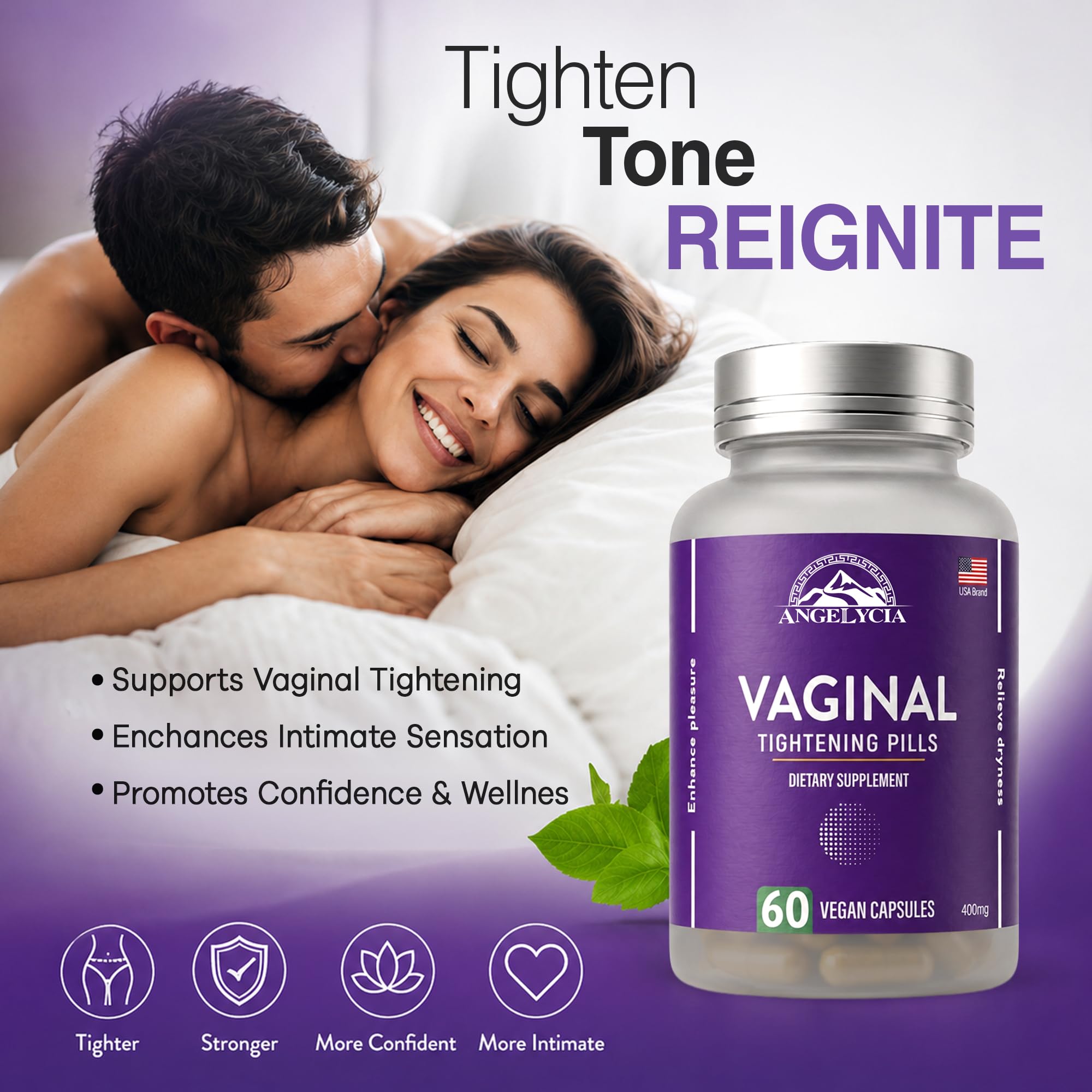 ANGELYCIA producto junto a elementos de baño para rutina femenina
