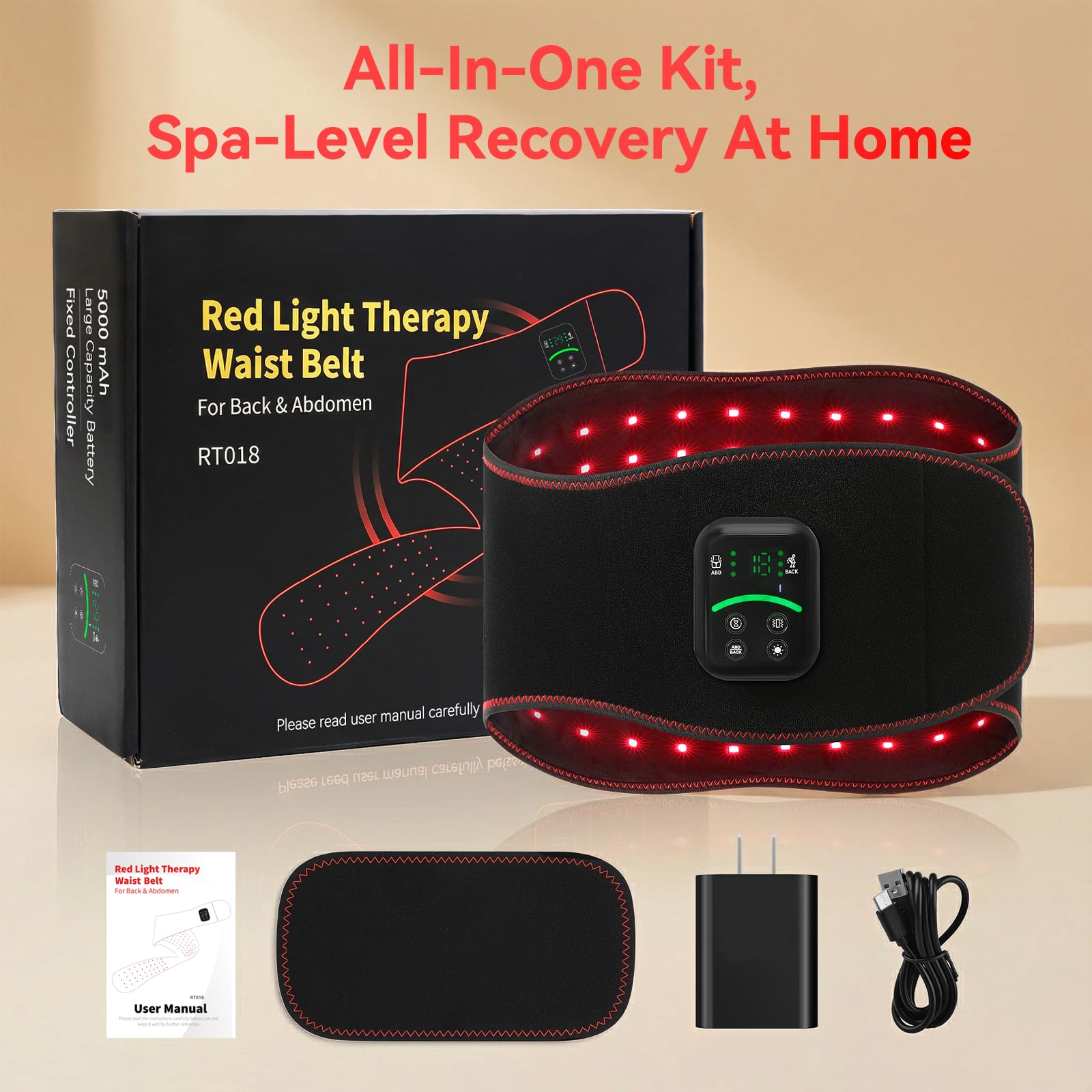 ANHOM conjunto con cinta extensora y cable de carga para uso inalámbrico