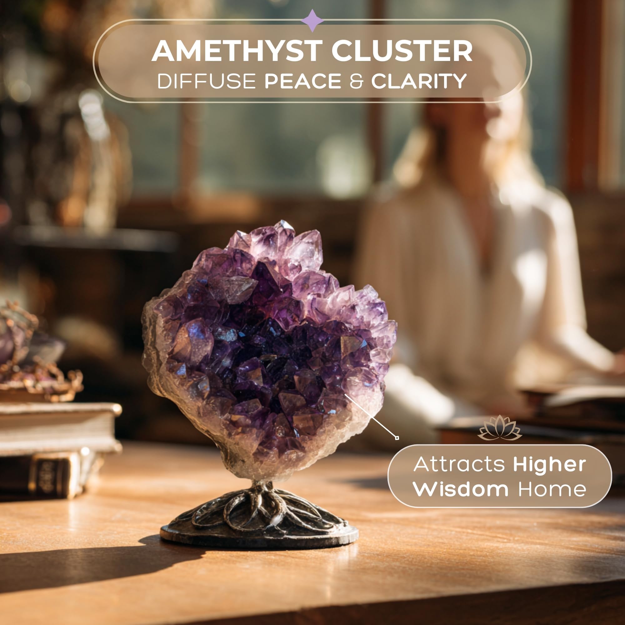 Anima geoda con cristales interiores visibles y atractivo decorativo