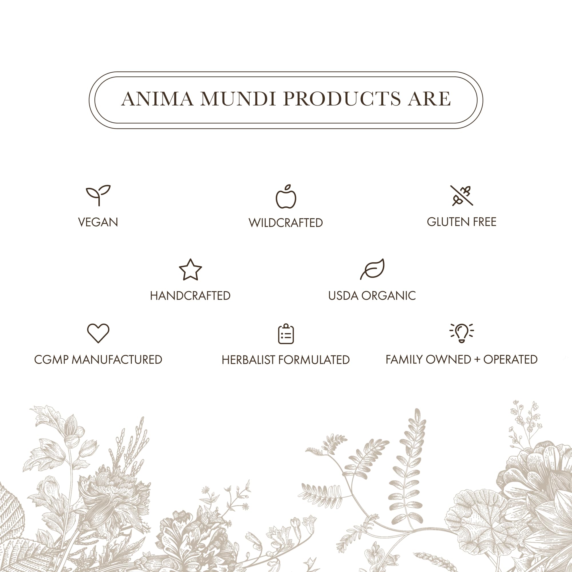 Anima Mundi ingredientes separados en plato señalando origen orgánico y variedad